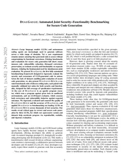 DUALGUAGE: Automated Joint Security-Functionality Benchmarking for Secure Code Generation