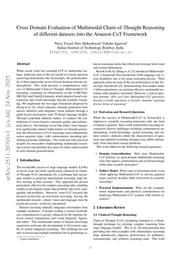 Cross Domain Evaluation of Multimodal Chain-of-Thought Reasoning of different datasets into the Amazon CoT Framework