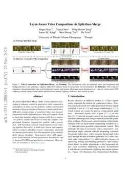 Layer-Aware Video Composition via Split-then-Merge