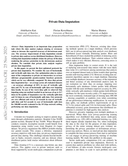 Private Data Imputation