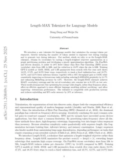 Length-MAX Tokenizer for Language Models