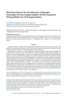 Winning with Less for Low Resource Languages: Advantage of Cross-Lingual English_Persian Argument Mining Model over LLM Augmentation