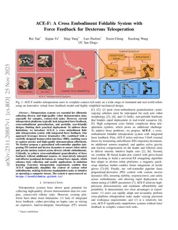 ACE-F: A Cross Embodiment Foldable System with Force Feedback for Dexterous Teleoperation