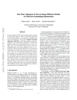 Test-Time Alignment of Text-to-Image Diffusion Models via Null-Text Embedding Optimisation