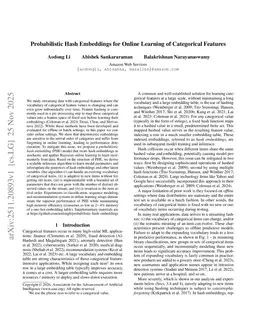 Probabilistic Hash Embeddings for Online Learning of Categorical Features