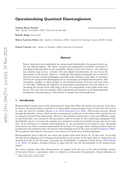 Operationalizing Quantized Disentanglement