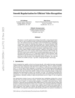 Smooth regularization for efficient video recognition