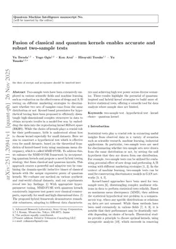 Fusion of classical and quantum kernels enables accurate and robust two-sample tests