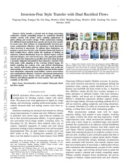 Inversion-Free Style Transfer with Dual Rectified Flows