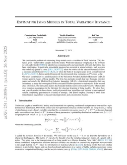 Estimating Ising Models in Total Variation Distance