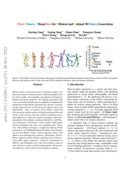 FlowerDance: MeanFlow for Efficient and Refined 3D Dance Generation