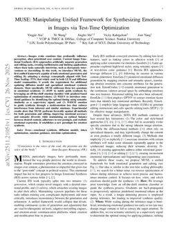 MUSE: Manipulating Unified Framework for Synthesizing Emotions in Images via Test-Time Optimization