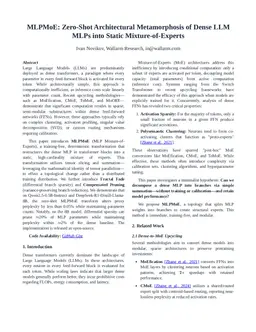 MLPMoE: Zero-Shot Architectural Metamorphosis of Dense LLM MLPs into Static Mixture-of-Experts