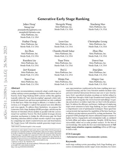 Generative Early Stage Ranking