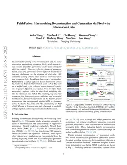 FaithFusion: Harmonizing Reconstruction and Generation via Pixel-wise Information Gain