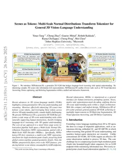 Scenes as Tokens: Multi-Scale Normal Distributions Transform Tokenizer for General 3D Vision-Language Understanding