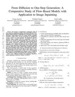 From Diffusion to One-Step Generation: A Comparative Study of Flow-Based Models with Application to Image Inpainting