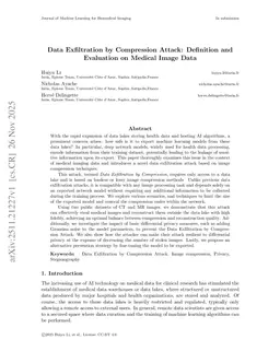 Data Exfiltration by Compression Attack: Definition and Evaluation on Medical Image Data