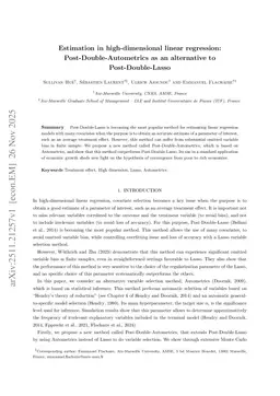 Estimation in high-dimensional linear regression: Post-Double-Autometrics as an alternative to Post-Double-Lasso