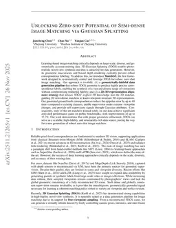 Unlocking Zero-shot Potential of Semi-dense Image Matching via Gaussian Splatting