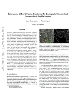 PathMamba: A Hybrid Mamba-Transformer for Topologically Coherent Road Segmentation in Satellite Imagery