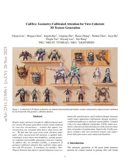 CaliTex: Geometry-Calibrated Attention for View-Coherent 3D Texture Generation