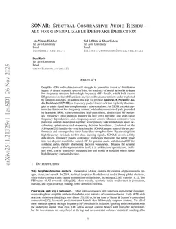 SONAR: Spectral-Contrastive Audio Residuals for Generalizable Deepfake Detection