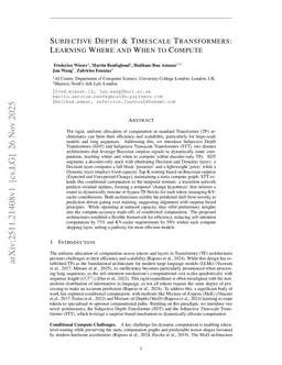 Subjective Depth and Timescale Transformers: Learning Where and When to Compute