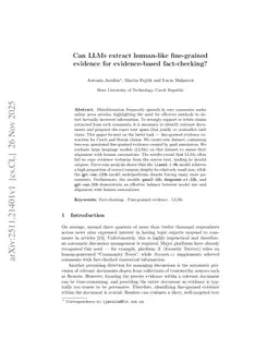Can LLMs extract human-like fine-grained evidence for evidence-based fact-checking?