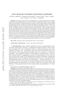 SUPN: Shallow Universal Polynomial Networks