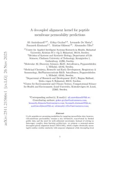 A decoupled alignment kernel for peptide membrane permeability predictions