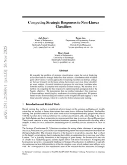 Computing Strategic Responses to Non-Linear Classifiers