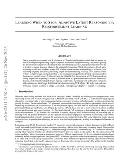 Learning When to Stop: Adaptive Latent Reasoning via Reinforcement Learning