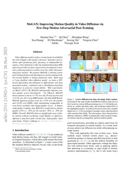 MoGAN: Improving Motion Quality in Video Diffusion via Few-Step Motion Adversarial Post-Training