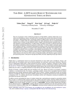 TAB-DRW: A DFT-based Robust Watermark for Generative Tabular Data
