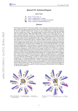 Qwen3-VL Technical Report