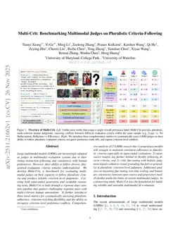 Multi-Crit: Benchmarking Multimodal Judges on Pluralistic Criteria-Following