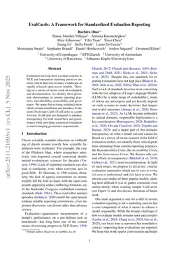 EvalCards: A Framework for Standardized Evaluation Reporting