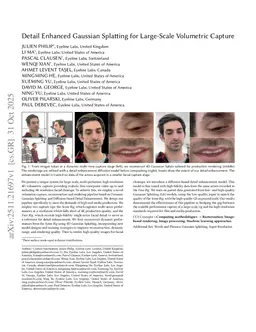 Detail Enhanced Gaussian Splatting for Large-Scale Volumetric Capture