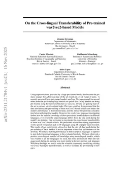 On the Cross-lingual Transferability of Pre-trained wav2vec2-based Models