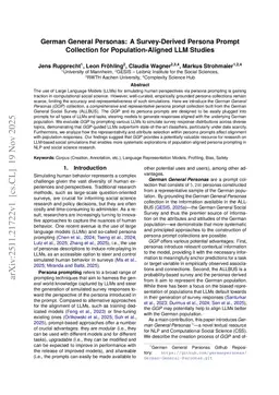 German General Personas: A Survey-Derived Persona Prompt Collection for Population-Aligned LLM Studies