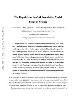 The Rapid Growth of AI Foundation Model Usage in Science
