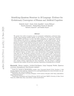 Identifying Quantum Structure in AI Language: Evidence for Evolutionary Convergence of Human and Artificial Cognition