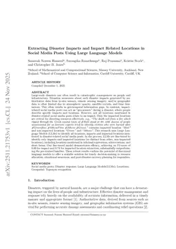 Extracting Disaster Impacts and Impact Related Locations in Social Media Posts Using Large Language Models