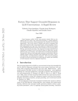 Factors That Support Grounded Responses in LLM Conversations: A Rapid Review
