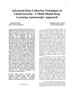Advanced Data Collection Techniques in Cloud Security: A Multi-Modal Deep Learning Autoencoder Approach