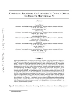 Evaluating Strategies for Synthesizing Clinical Notes for Medical Multimodal AI