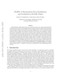 FLAWS: A Benchmark for Error Identification and Localization in Scientific Papers