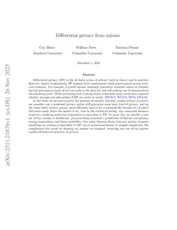 Differential privacy from axioms