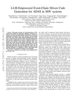 LLM-Empowered Event-Chain Driven Code Generation for ADAS in SDV systems